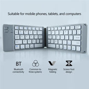 BT18 Bluetooth Keyboard Magnetic Folding Wireless Keyboard For Cell Phones Tablets Computers(Grey)