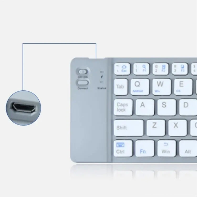 BT18 Bluetooth Keyboard Magnetic Folding Wireless Keyboard For Cell Phones Tablets Computers(Grey)