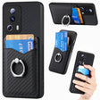 For Xiaomi Redmi Note 12 5G Carbon Fiber Card Wallet Ring Holder Phone Case(Black) - Xiaomi Cases by PMC TechLife | Online Shopping South Africa | PMC TechLife | Buy Now Pay Later Mobicred