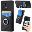 For Xiaomi  13 Carbon Fiber Card Wallet Ring Holder Phone Case(Black) - 13 Cases by PMC TechLife | Online Shopping South Africa | PMC TechLife | Buy Now Pay Later Mobicred