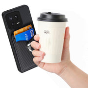 For Xiaomi  13 Carbon Fiber Card Wallet Ring Holder Phone Case(Black)