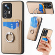 For Xiaomi 12T Pro Carbon Fiber Card Wallet Ring Holder Phone Case(Khaki) - Xiaomi Cases by PMC TechLife | Online Shopping South Africa | PMC TechLife | Buy Now Pay Later Mobicred
