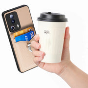 For Xiaomi 12T Pro Carbon Fiber Card Wallet Ring Holder Phone Case(Khaki)