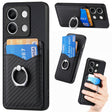 For Xiaomi Redmi Note 13 Carbon Fiber Card Wallet Ring Holder Phone Case(Black) - Xiaomi Cases by PMC TechLife | Online Shopping South Africa | PMC TechLife | Buy Now Pay Later Mobicred