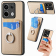 For Xiaomi Redmi Note 13 Pro Carbon Fiber Card Wallet Ring Holder Phone Case(Khaki) - Note 13 Pro Cases by PMC TechLife | Online Shopping South Africa | PMC TechLife | Buy Now Pay Later Mobicred