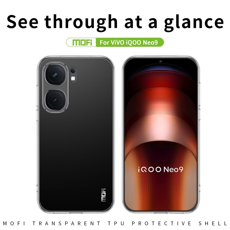 For vivo iQOO Neo9 /9 Pro MOFI Ming Series Ultra-thin TPU Phone Case(Transparent)