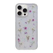 For iPhone 16 Pro Gypsophila Flowers Pattern TPU Protective Phone Case(Purple)