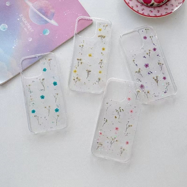 For iPhone 16 Pro Gypsophila Flowers Pattern TPU Protective Phone Case(Purple)