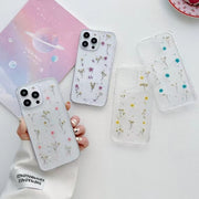 For iPhone 16 Pro Gypsophila Flowers Pattern TPU Protective Phone Case(Purple)