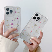 For iPhone 16 Pro Gypsophila Flowers Pattern TPU Protective Phone Case(Purple)