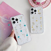 For iPhone 16 Pro Gypsophila Flowers Pattern TPU Protective Phone Case(Purple)
