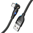 ENKAY 180 Degrees Rotating USB to 8 Pin Charging Data Cable with LED Light, Length:1m(Black) - Normal Style Cable by ENKAY | Online Shopping South Africa | PMC TechLife | Buy Now Pay Later Mobicred