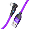 ENKAY 180 Degrees Rotating USB to 8 Pin Charging Data Cable with LED Light, Length:1m(Purple) - Normal Style Cable by ENKAY | Online Shopping South Africa | PMC TechLife | Buy Now Pay Later Mobicred