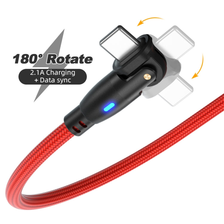 ENKAY 180 Degrees Rotating USB to 8 Pin Charging Data Cable with LED Light, Length:1m(Red)