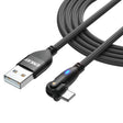 ENKAY 180 Degrees Rotating USB to 8 Pin Charging Data Cable with LED Light, Length:2m(Black) - free shipping - PMC TechLife - Order now!