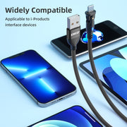 ENKAY 180 Degrees Rotating USB to 8 Pin Charging Data Cable with LED Light, Length:1m(Red)