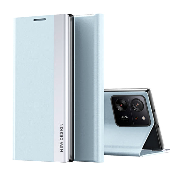 For Xiaomi 13T Pro Side Electroplated Adsorption Leather Phone Case(Blue)