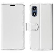For Motorola Moto G Play 2024 R64 Texture Horizontal Flip Leather Phone Case(White)