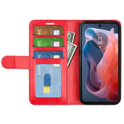 For Motorola Moto G Play 2024 R64 Texture Horizontal Flip Leather Phone Case(Red)