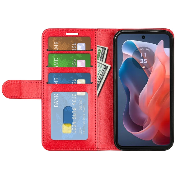 For Motorola Moto G Play 2024 R64 Texture Horizontal Flip Leather Phone Case(Red)