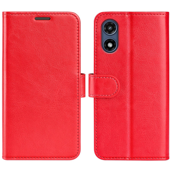 For Motorola Moto G Play 2024 R64 Texture Horizontal Flip Leather Phone Case(Red)