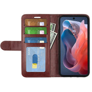 For Motorola Moto G Play 2024 R64 Texture Horizontal Flip Leather Phone Case(Brown)