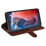 For Motorola Moto G Play 2024 R64 Texture Horizontal Flip Leather Phone Case(Brown)