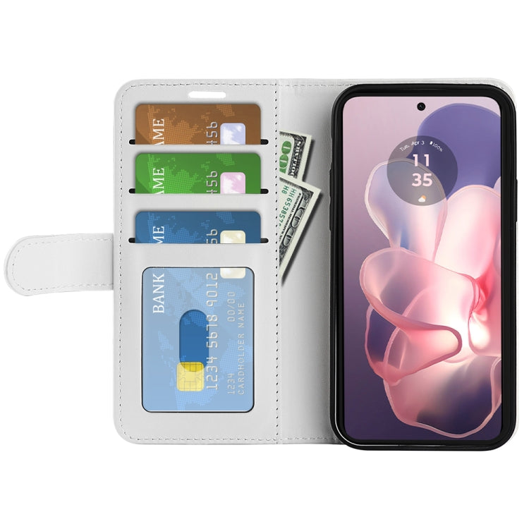 For Motorola Moto G Power 5G 2024 R64 Texture Horizontal Flip Leather Phone Case(White)