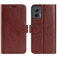 For Motorola Moto G Power 5G 2024 R64 Texture Horizontal Flip Leather Phone Case(Brown) - Motorola Cases by PMC Jewellery | Online Shopping South Africa | PMC Jewellery | Buy Now Pay Later Mobicred