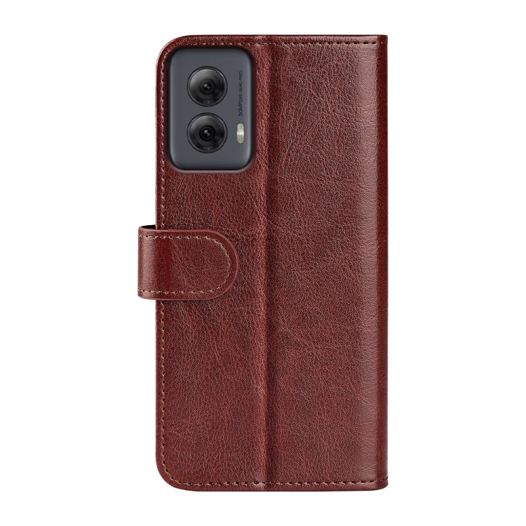 For Motorola Moto G Power 5G 2024 R64 Texture Horizontal Flip Leather Phone Case(Brown)