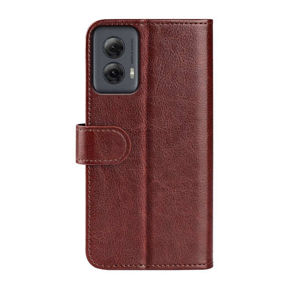For Motorola Moto G Power 5G 2024 R64 Texture Horizontal Flip Leather Phone Case(Brown)