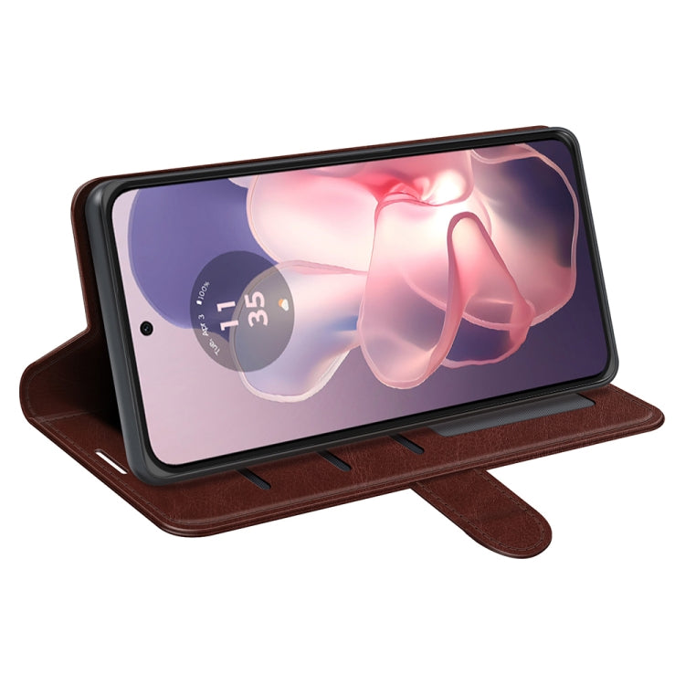 For Motorola Moto G Power 5G 2024 R64 Texture Horizontal Flip Leather Phone Case(Brown)