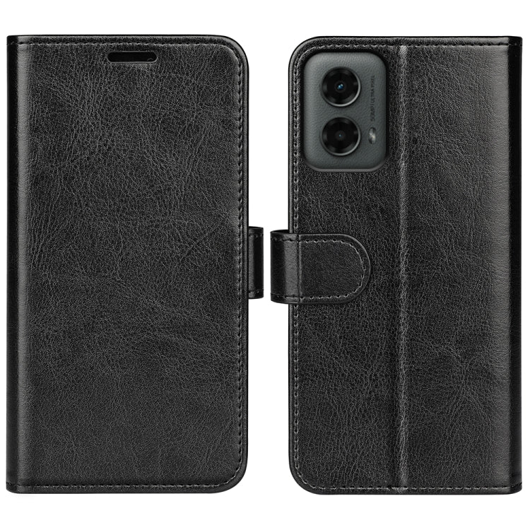 For Motorola Moto G 5G 2024 R64 Texture Horizontal Flip Leather Phone Case(Black)