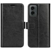For Motorola Moto G 5G 2024 R64 Texture Horizontal Flip Leather Phone Case(Black)