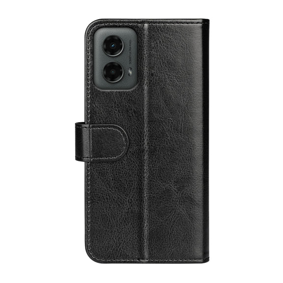 For Motorola Moto G 5G 2024 R64 Texture Horizontal Flip Leather Phone Case(Black)