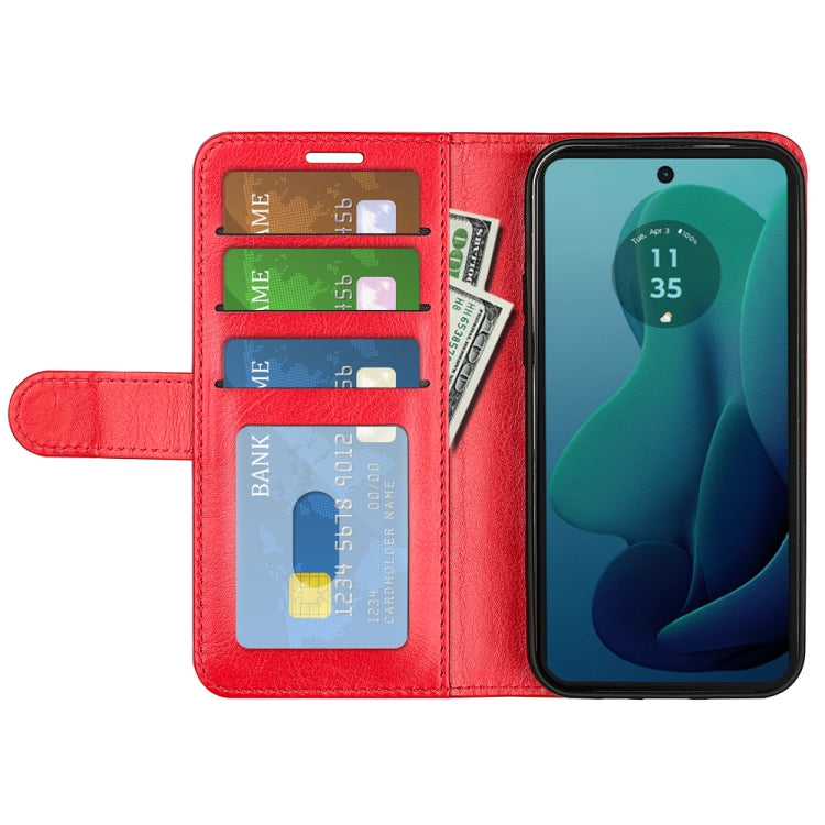 For Motorola Moto G 5G 2024 R64 Texture Horizontal Flip Leather Phone Case(Red)