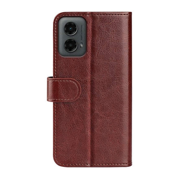 For Motorola Moto G 5G 2024 R64 Texture Horizontal Flip Leather Phone Case(Brown)
