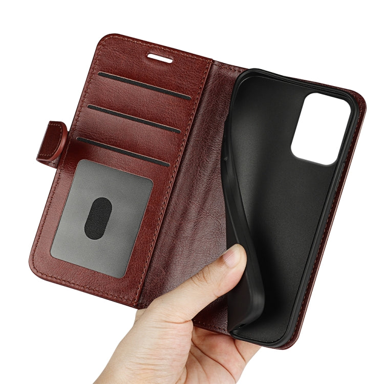For Motorola Moto G 5G 2024 R64 Texture Horizontal Flip Leather Phone Case(Brown)