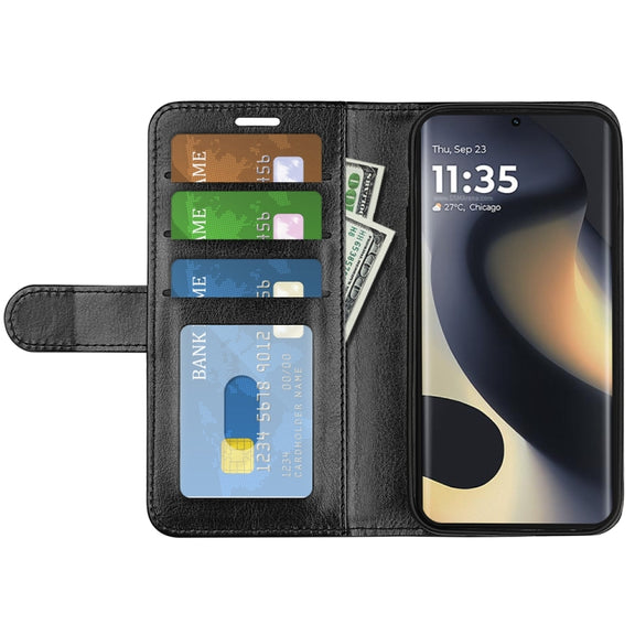 For Motorola Edge 5G 2024 R64 Texture Horizontal Flip Leather Phone Case(Black)