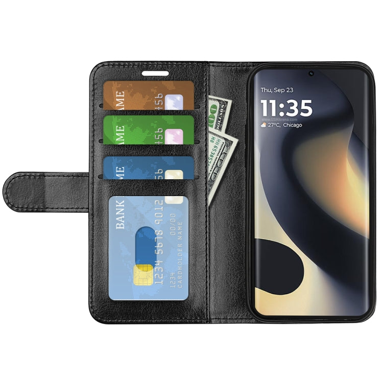 For Motorola Edge 5G 2024 R64 Texture Horizontal Flip Leather Phone Case(Black)