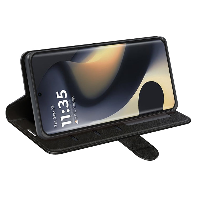 For Motorola Edge 5G 2024 R64 Texture Horizontal Flip Leather Phone Case(Black)