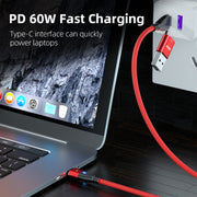 ENKAY 6-in-1 PD60W USB-A / Type-C to Type-C / 8 Pin / Micro USB Magnetic Fast Charging Cable, Cable Length:1m(Black)