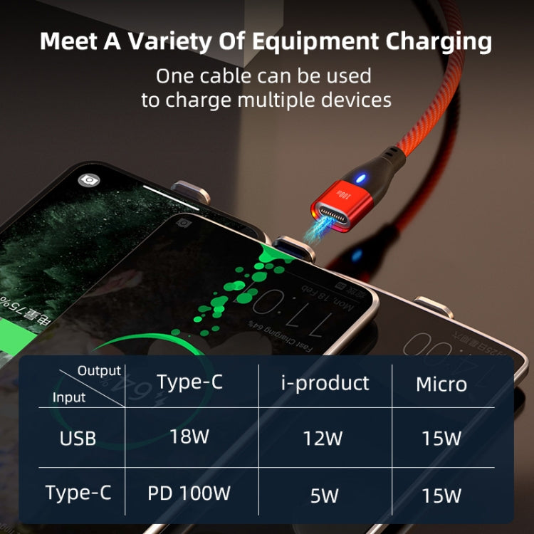 ENKAY 6-in-1 PD100W USB-A / Type-C to Type-C / 8 Pin / Micro USB Magnetic Fast Charging Cable, Cable Length:1m(Red)