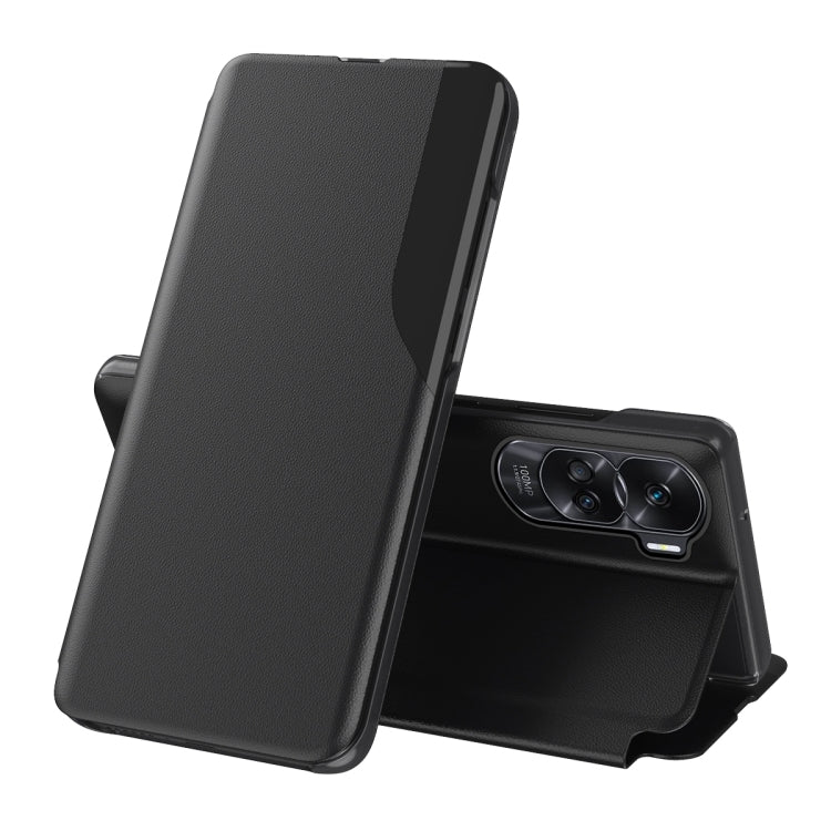 For Honor 90 Lite Attraction Flip Holder Leather Phone Case(Black)