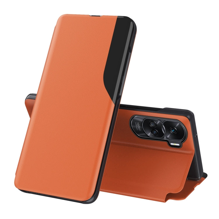 For Honor 90 Lite Attraction Flip Holder Leather Phone Case(Orange)