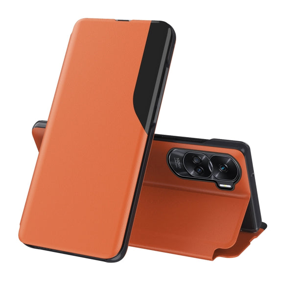 For Honor 90 Lite Attraction Flip Holder Leather Phone Case(Orange)