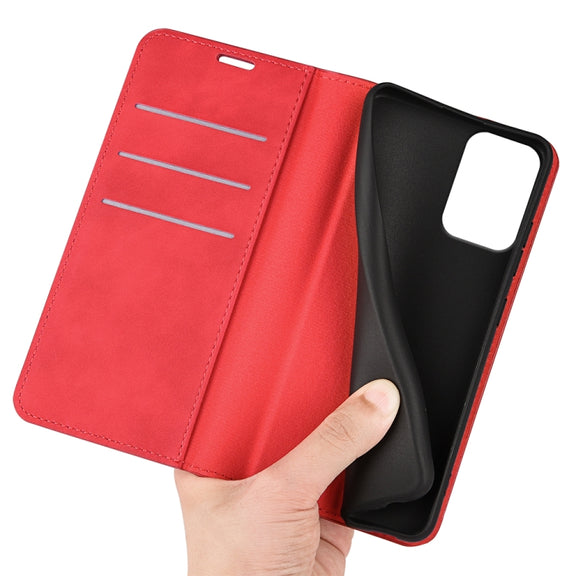 For Motorola Moto G 5G 2024 Retro-skin Magnetic Suction Leather Phone Case(Red)