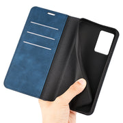 For Motorola Edge 5G 2024 Retro-skin Magnetic Suction Leather Phone Case(Dark Blue)