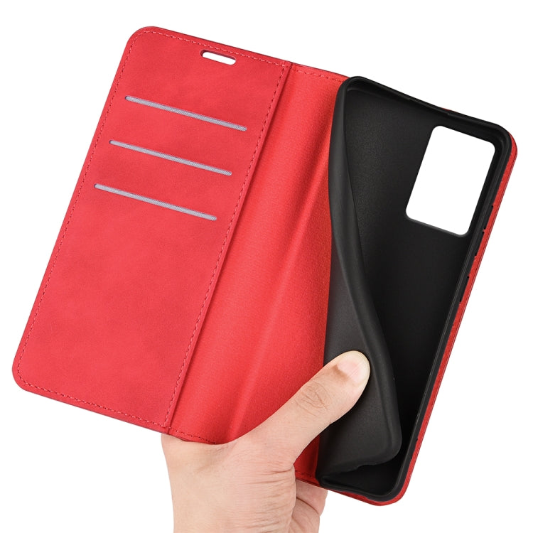For Motorola Edge 5G 2024 Retro-skin Magnetic Suction Leather Phone Case(Red)