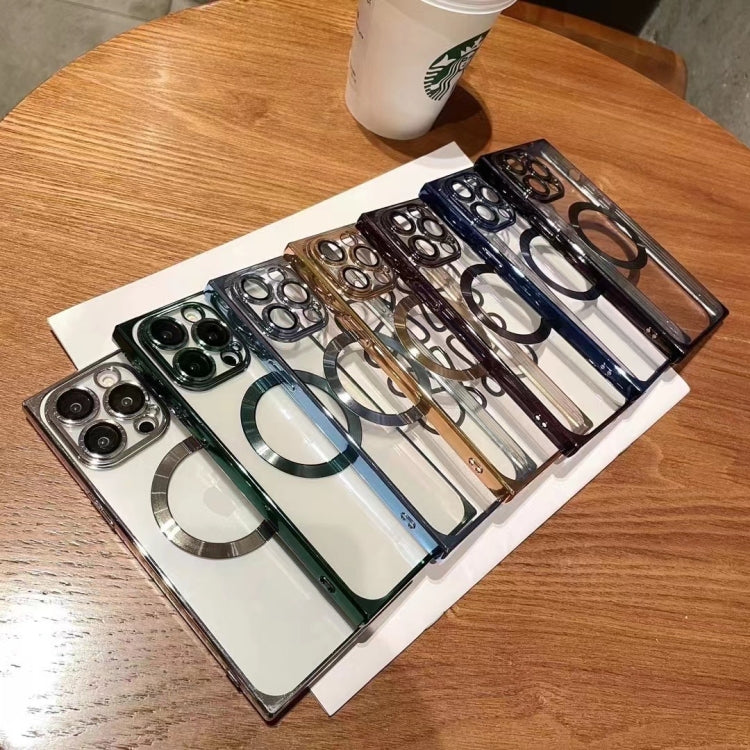 For iPhone 14 Plus Square Magsafe Electroplating TPU Phone Case(Purple)